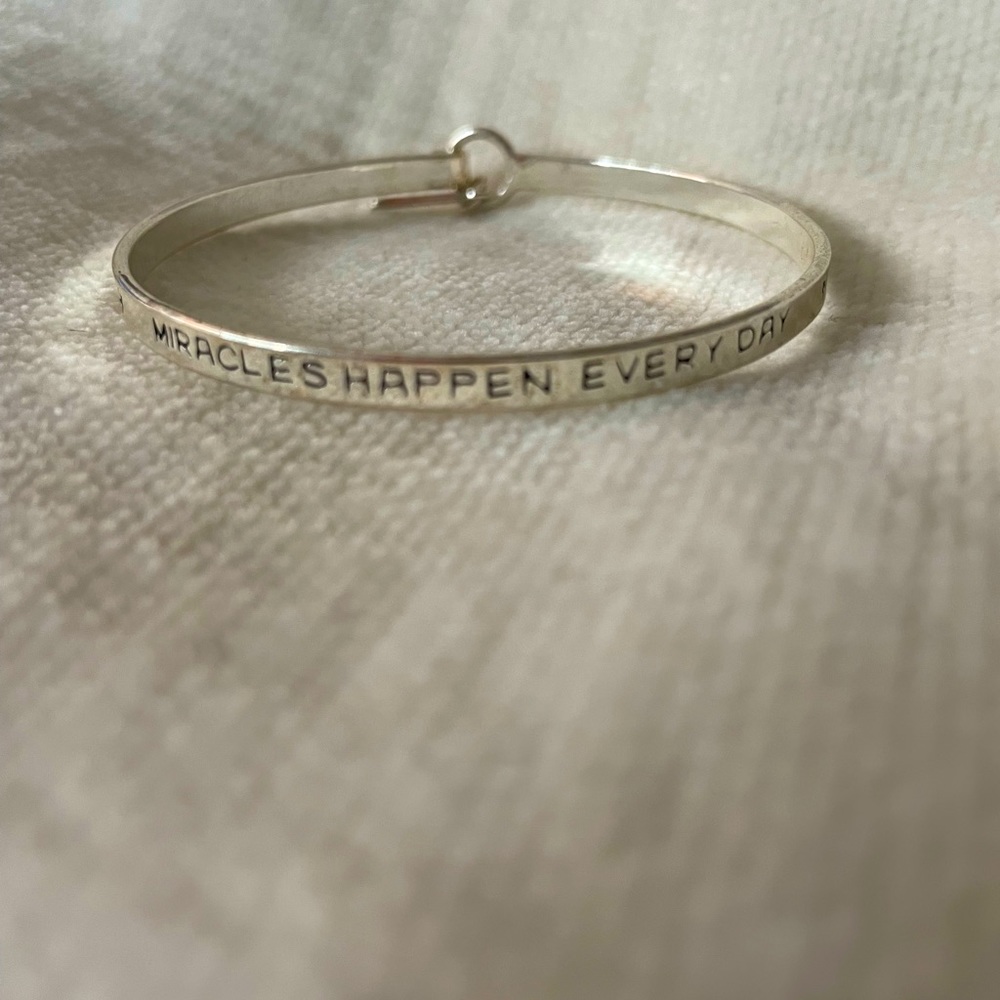 Silver Miracles Happen Every Day Bracelet